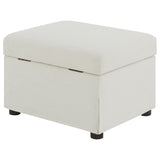 Winter Beige Upholstered Hydraulic Lift Top Storage Ottoman from Coaster - Luna Furniture