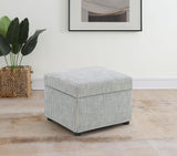 Winter Gray Upholstered Hydraulic Lift Top Storage Ottoman from Coaster - Luna Furniture