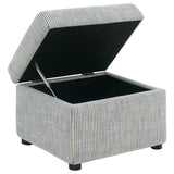 Winter Gray Upholstered Hydraulic Lift Top Storage Ottoman from Coaster - Luna Furniture