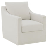 Winter Beige Upholstered Sloped Arm Accent Swivel Chair from Coaster - Luna Furniture