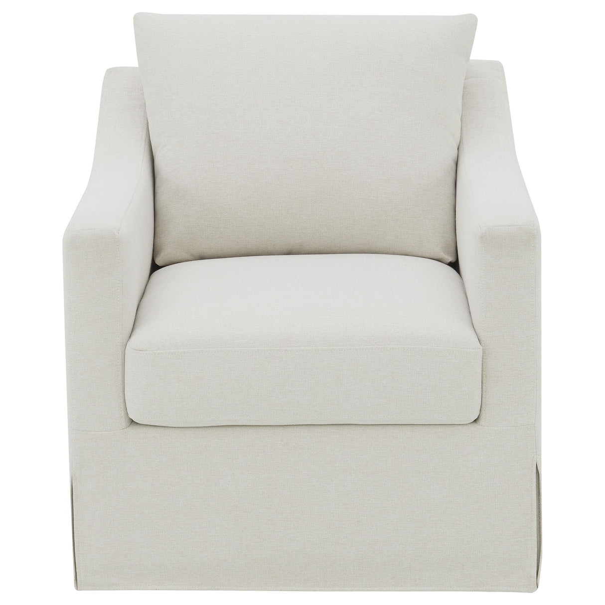 Winter Beige Upholstered Sloped Arm Accent Swivel Chair from Coaster - Luna Furniture