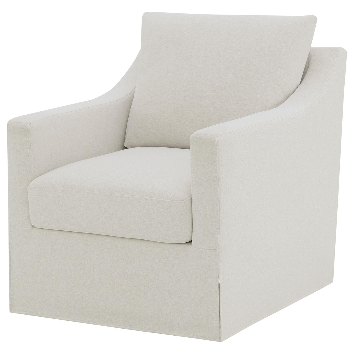 Winter Beige Upholstered Sloped Arm Accent Swivel Chair from Coaster - Luna Furniture