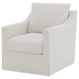 Winter Beige Upholstered Sloped Arm Accent Swivel Chair from Coaster - Luna Furniture