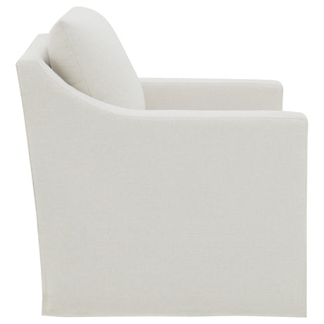 Winter Beige Upholstered Sloped Arm Accent Swivel Chair from Coaster - Luna Furniture
