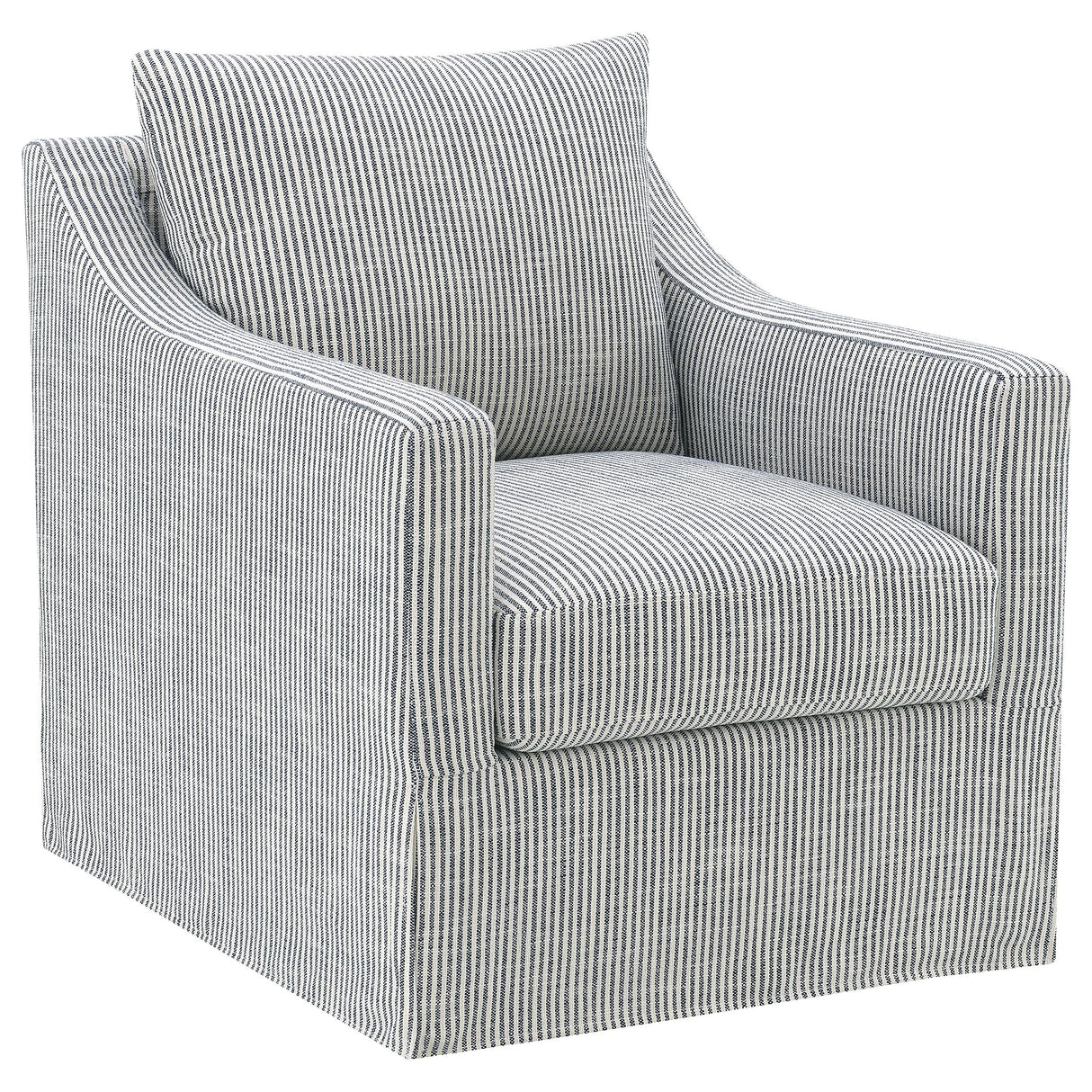 Winter Gray Upholstered Sloped Arm Accent Swivel Chair from Coaster - Luna Furniture