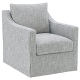Winter Gray Upholstered Sloped Arm Accent Swivel Chair from Coaster - Luna Furniture