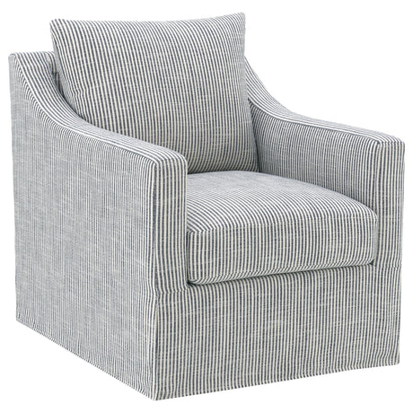 Winter Gray Upholstered Sloped Arm Accent Swivel Chair from Coaster - Luna Furniture