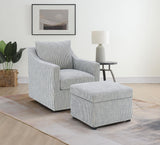 Winter Gray Upholstered Sloped Arm Accent Swivel Chair from Coaster - Luna Furniture