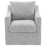 Winter Gray Upholstered Sloped Arm Accent Swivel Chair from Coaster - Luna Furniture