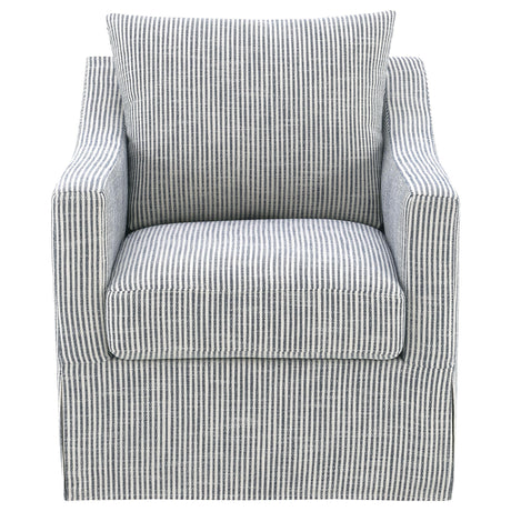 Winter Gray Upholstered Sloped Arm Accent Swivel Chair from Coaster - Luna Furniture