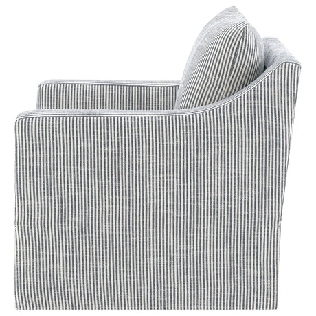 Winter Gray Upholstered Sloped Arm Accent Swivel Chair from Coaster - Luna Furniture