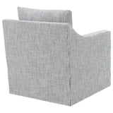 Winter Gray Upholstered Sloped Arm Accent Swivel Chair from Coaster - Luna Furniture