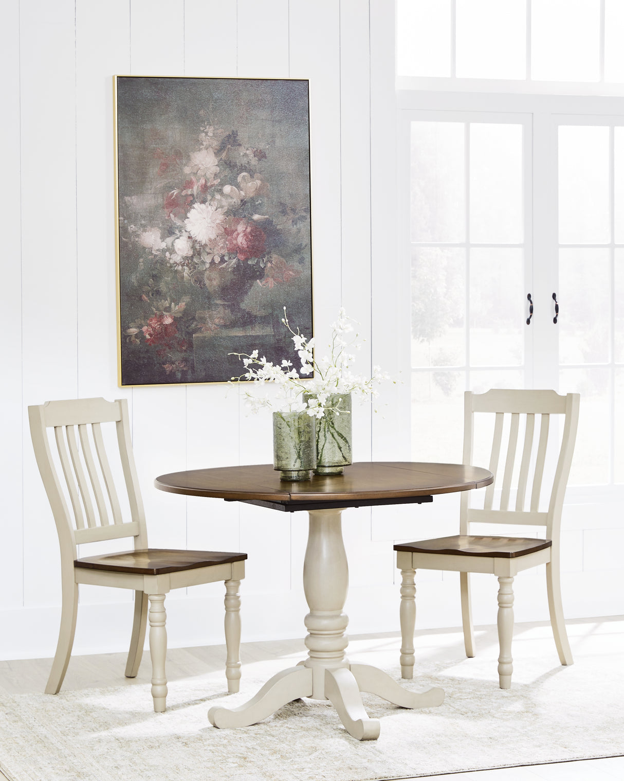 Wirloni Antique White/Brown Dining Chair, Set of 2 from Ashley - Luna Furniture