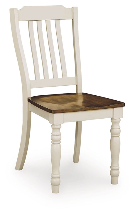 Wirloni Antique White/Brown Dining Chair, Set of 2 from Ashley - Luna Furniture
