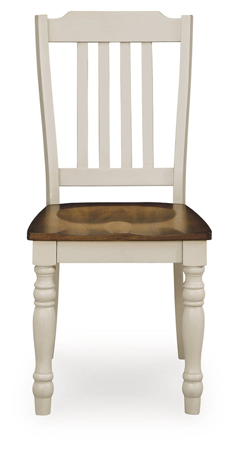 Wirloni Antique White/Brown Dining Chair, Set of 2 from Ashley - Luna Furniture
