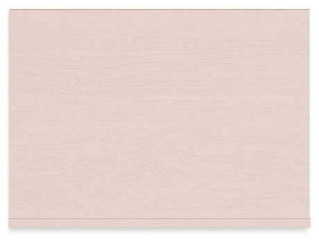 Wistenpine Full Upholstered Panel Headboard with Mirrored Dresser and 2 Nightstands in Blush from Ashley - Luna Furniture