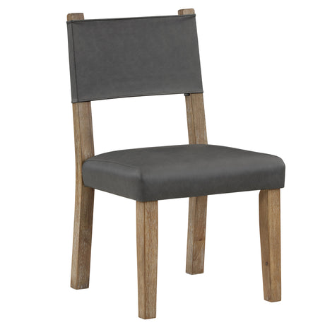Aubrey Driftwood/Gray Vegan Leather Side Chair, Set of 2 from Steve Silver - Luna Furniture