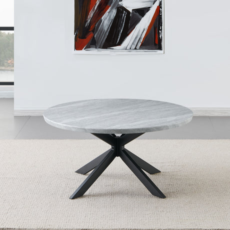 Keyla Faux-Marble Round Cocktail Table from Steve Silver - Luna Furniture