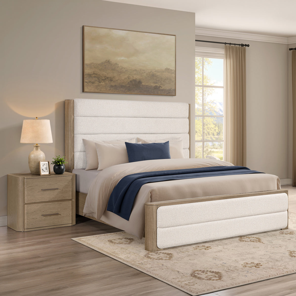 Theo Brown Queen Upholstered Bedroom Set from Steve Silver - Luna Furniture