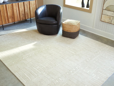 Wolbert Tan/Ivory Large Rug from Ashley - Luna Furniture
