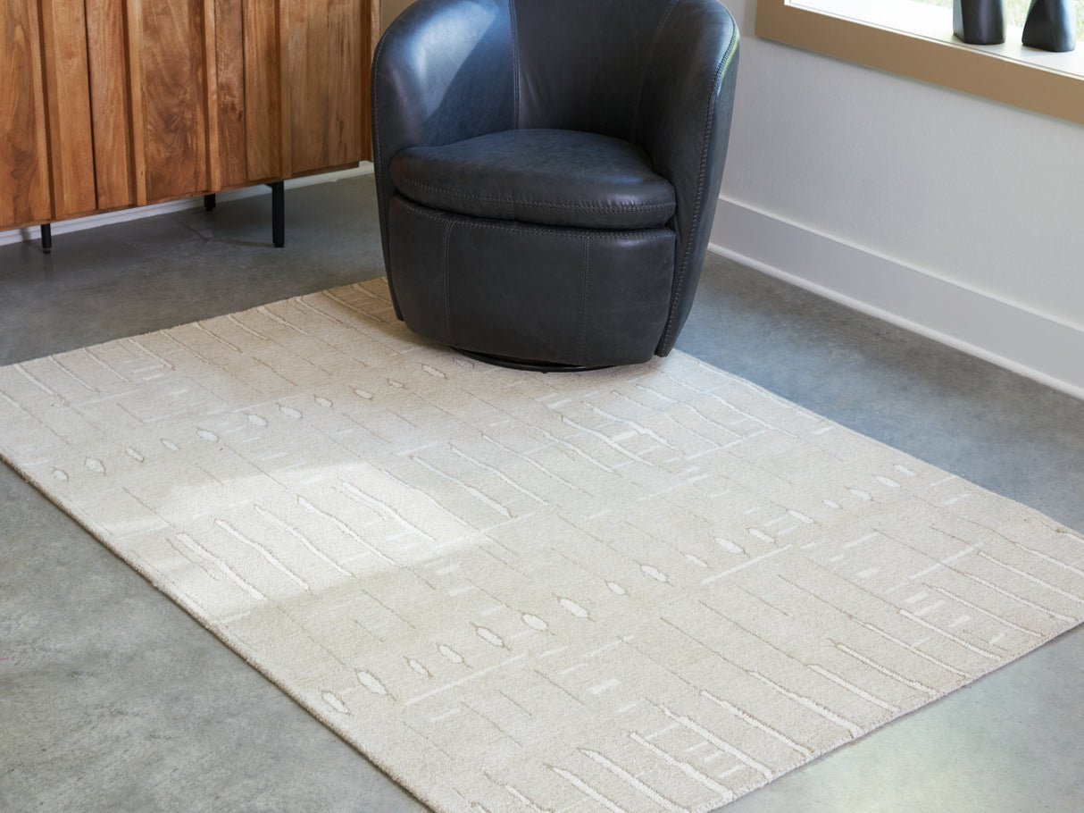 Wolbert Tan/Ivory Medium Rug from Ashley - Luna Furniture