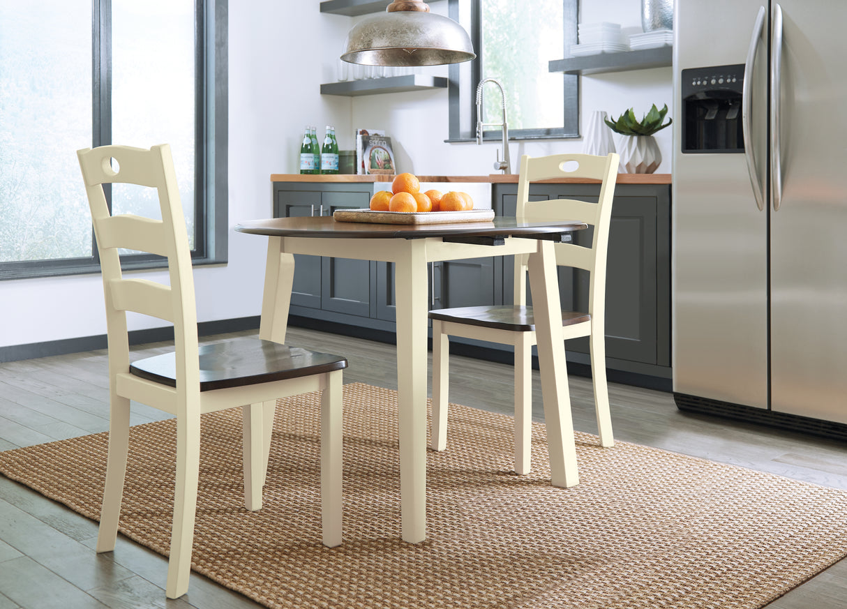 Woodanville Cream/Brown Dining Table and 2 Chairs from Ashley - Luna Furniture