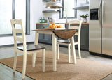Woodanville Cream/Brown Dining Table and 2 Chairs from Ashley - Luna Furniture