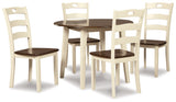 Woodanville Cream/Brown Dining Table with 4 Chairs from Ashley Furniture - Luna Furniture