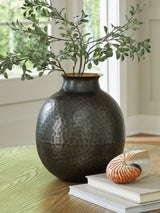 Woody Pewter/Gold Finish Vase from Ashley - Luna Furniture