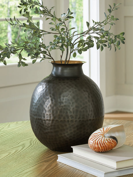 Woody Pewter/Gold Finish Vase from Ashley - Luna Furniture