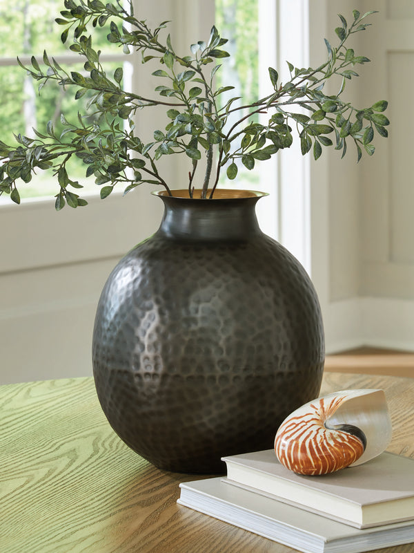 Woody Pewter/Gold Finish Vase