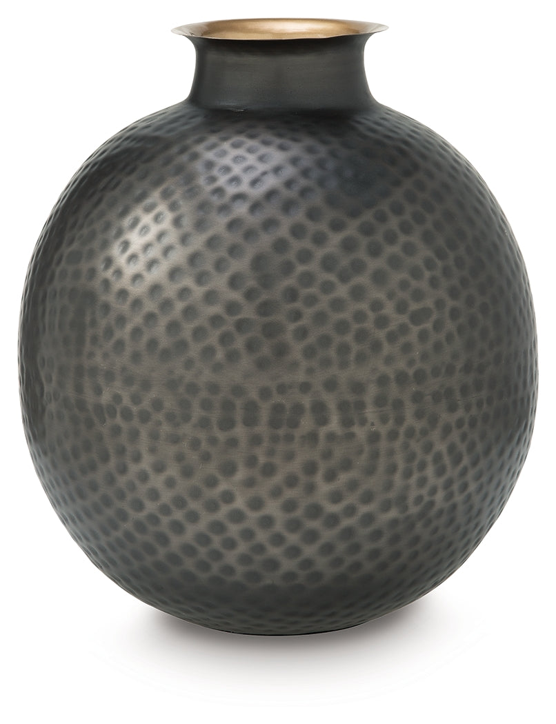Woody Pewter/Gold Finish Vase from Ashley - Luna Furniture