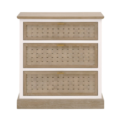 Weave Entry Cabinet in Smoke Gray Oak, White Painted Oak - 8081.SGRY-OAK/WPO