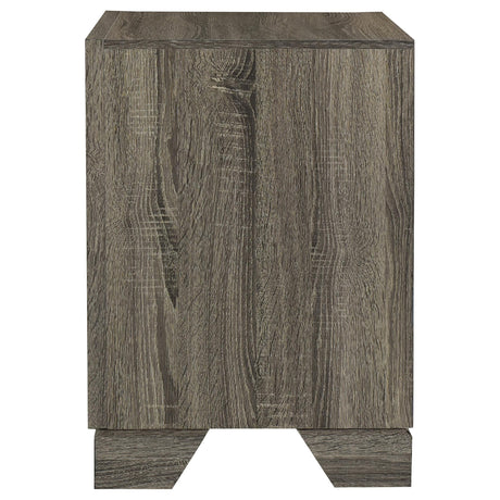 Wright Brown Oak 2-Drawer Nightstand from Coaster - Luna Furniture