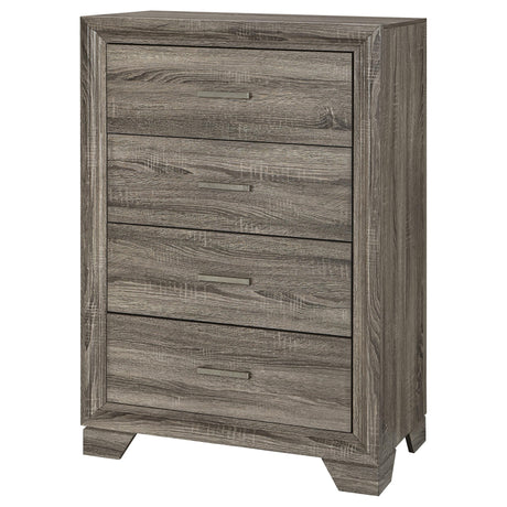 Wright Brown Oak 4-Drawer Chest from Coaster - Luna Furniture