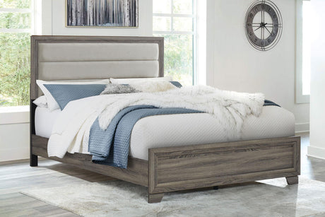 Wright Brown Oak 50-inch Upholstered Eastern King Bed from Coaster - Luna Furniture