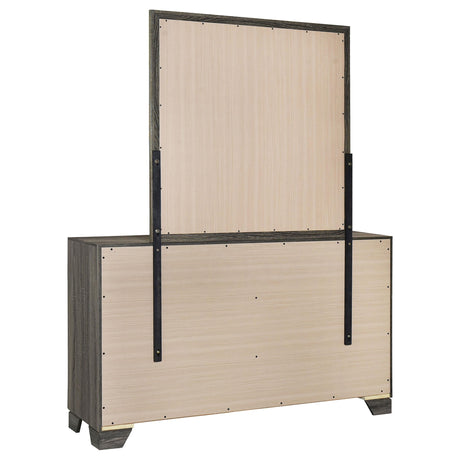 Wright Brown Oak 6-Drawer Dresser and Mirror from Coaster - Luna Furniture