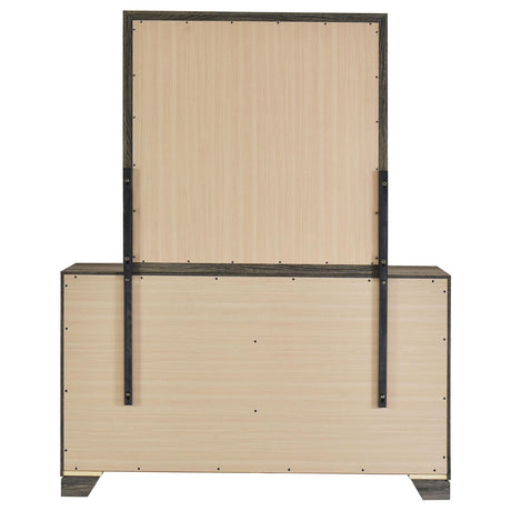 Wright Brown Oak 6-Drawer Dresser and Mirror from Coaster - Luna Furniture