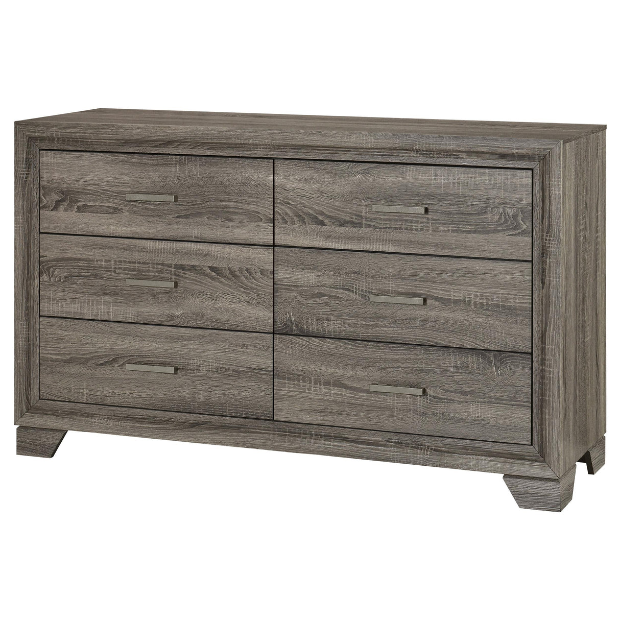 Wright Brown Oak 6-Drawer Dresser from Coaster - Luna Furniture