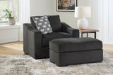 Wryenlynn Chair and Ottoman in Onyx from Ashley - Luna Furniture