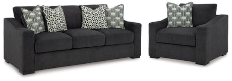 Wryenlynn Onyx Sofa and Oversized Chair from Ashley - Luna Furniture