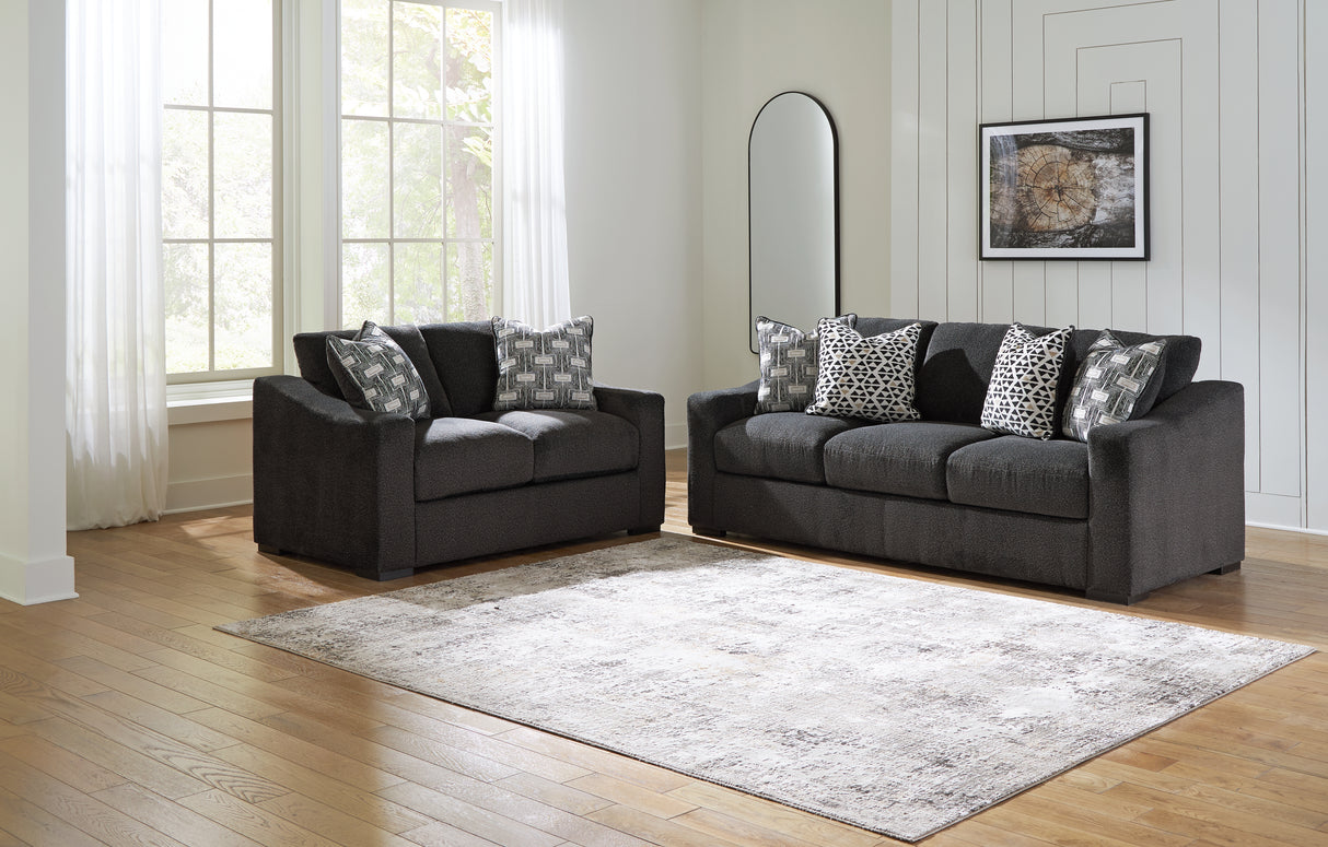 Wryenlynn Sofa, Loveseat, Chair and Ottoman in Onyx from Ashley - Luna Furniture