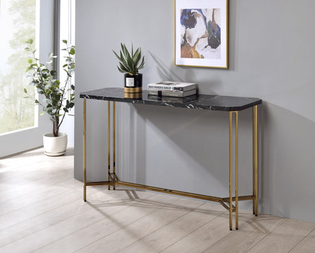 Daxton Faux-Marble Top Sofa Table from Steve Silver - Luna Furniture