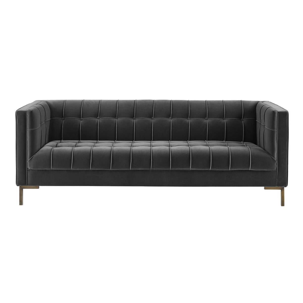 Isaac Channel Stitched Gray Velvet Sofa from Steve Silver - Luna Furniture