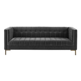 Isaac Channel Stitched Gray Velvet Sofa from Steve Silver - Luna Furniture