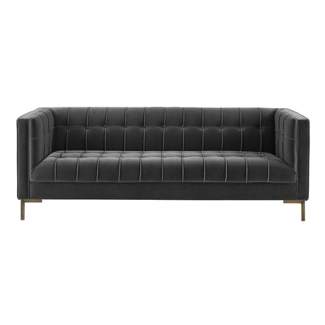 Isaac Channel Stitched Gray Velvet Sofa from Steve Silver - Luna Furniture