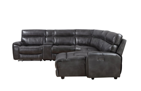 Provo Gray 6-Piece RAF Chaise Dual Power Reclining Sectional from Steve Silver - Luna Furniture