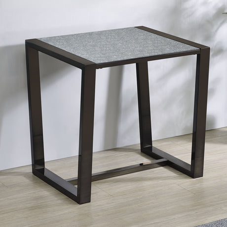 Mazie End Table with Patterned Mirror Top from Steve Silver - Luna Furniture