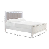 Cassie Illuminating King Bed, Shimmering Pearl Finish from Steve Silver - Luna Furniture
