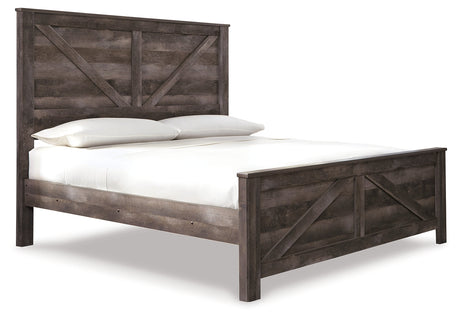 Wynnlow Gray King Crossbuck Panel Bed and Chest from Ashley - Luna Furniture